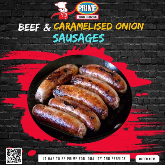 Prime Beef & Caramelised Gourmet Sausages (500 Grams)