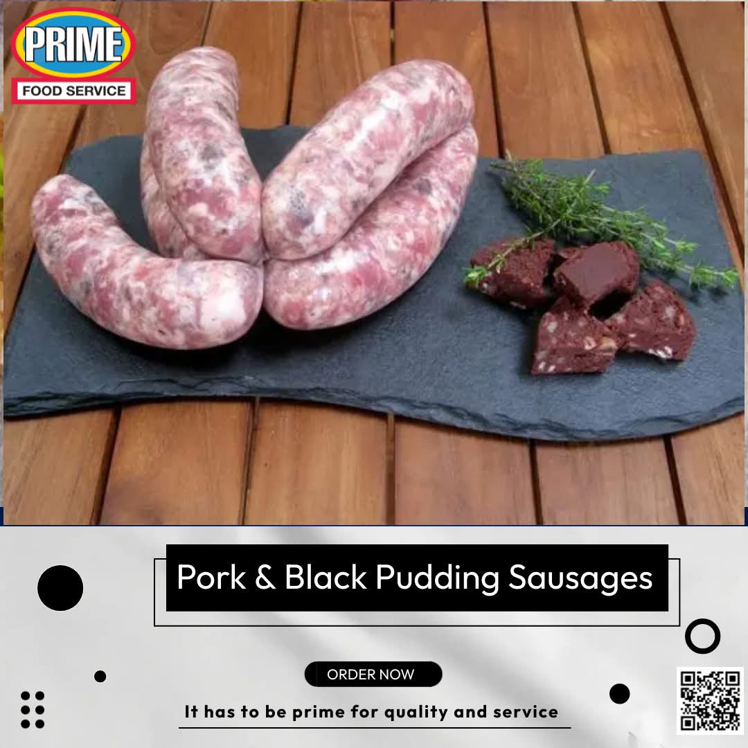 Prime Pork & Black Pudding Gourmet Sausages (500 Grams)