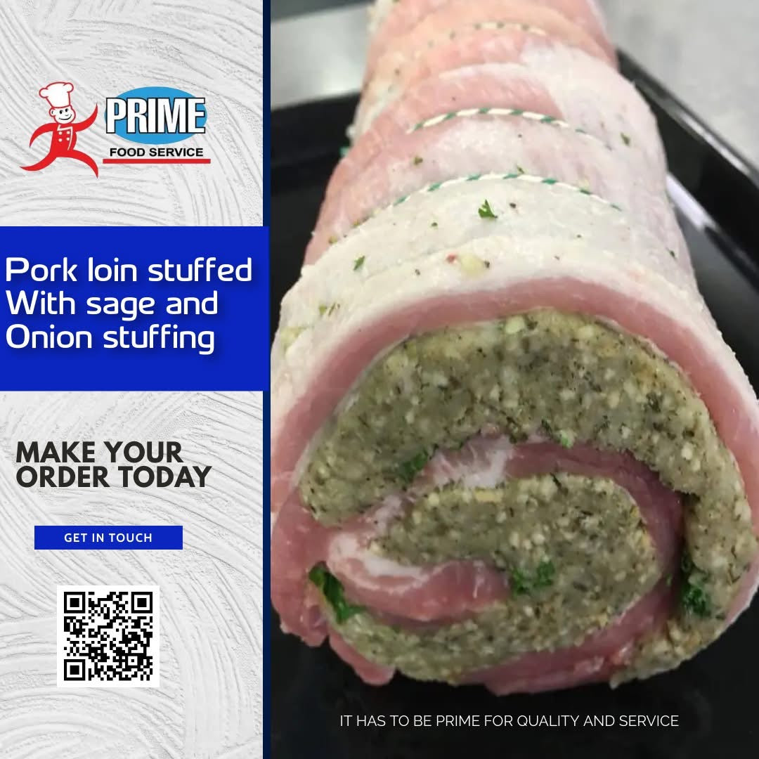Pork Loin Stuffed with Sage and Onion Stuffing (500 Grams - Uncooked)