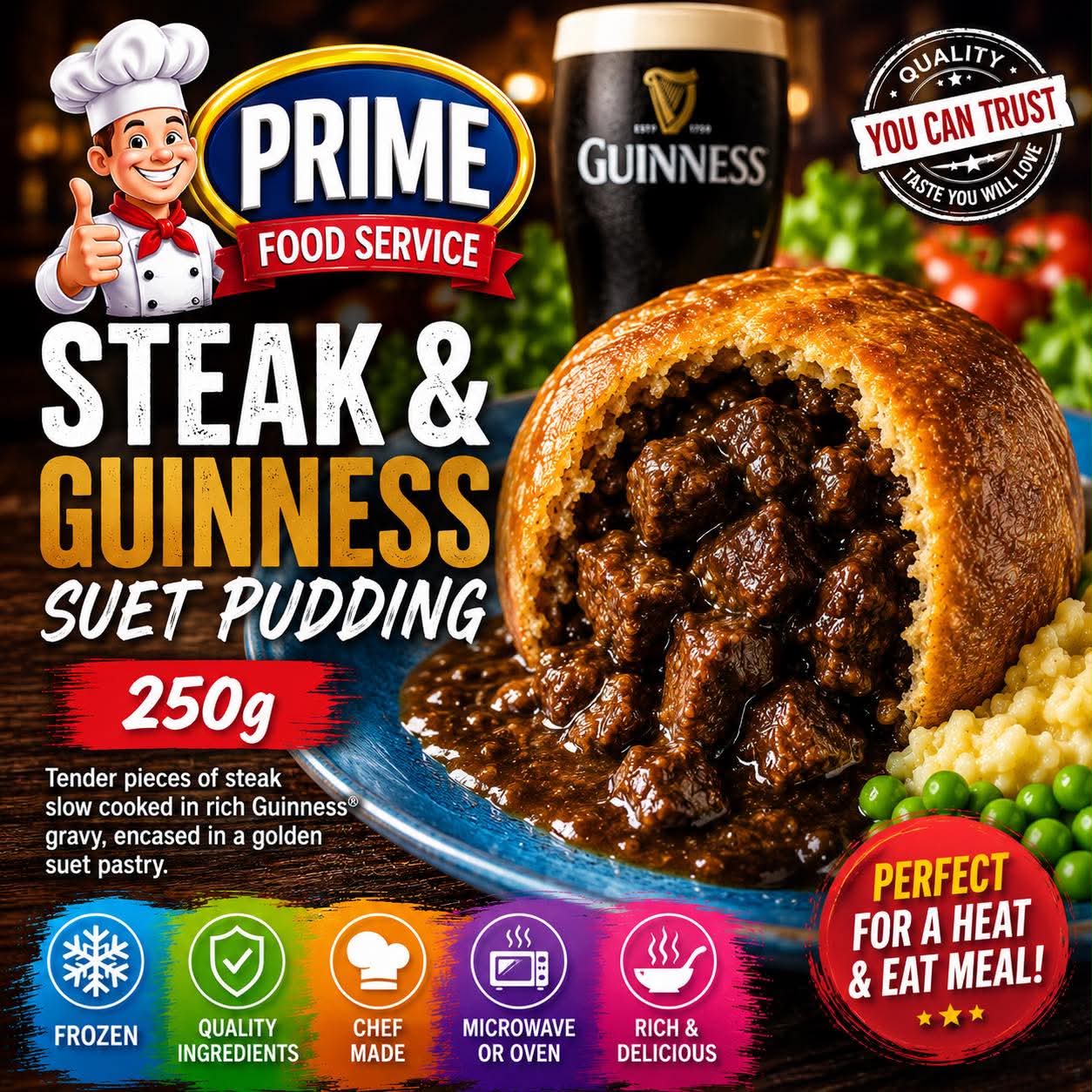 Steak & Guinness Puddings (250 Grams)