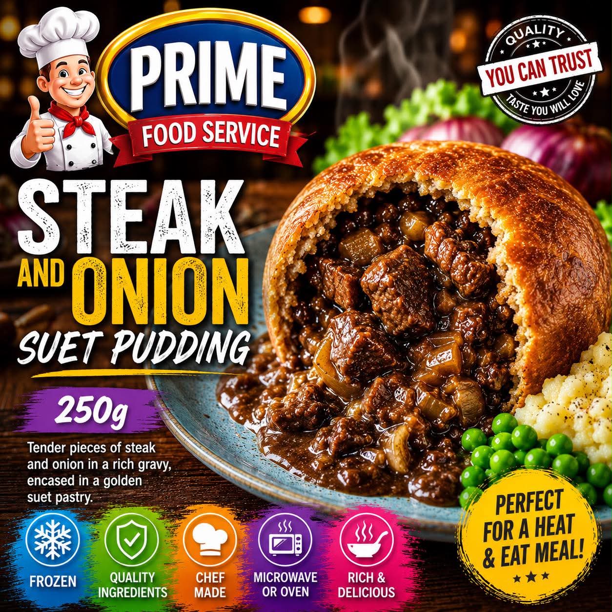 Steak & Onion Pudding (250 Grams)