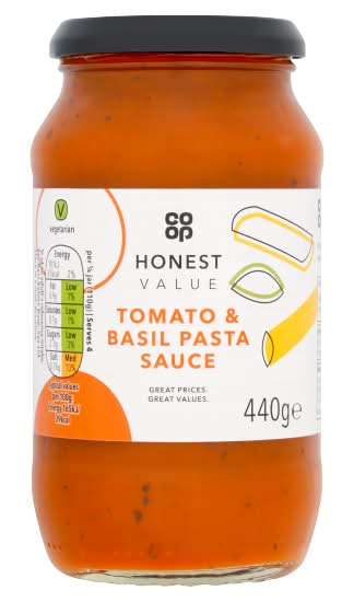Co-Op Honest Value Tomato & Basil Pasta Sauce