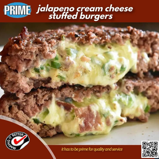Prime Jalapeno Cream Cheese Stuffed Beef Burgers (5x200 Grams)