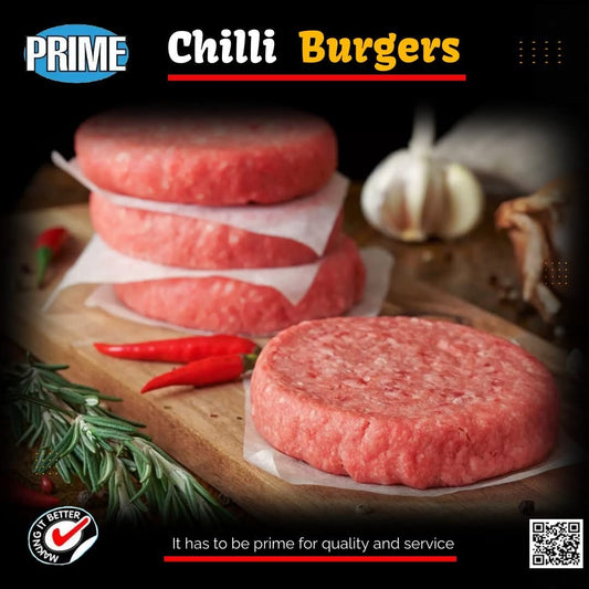 Prime Chilli Beef Burgers (2x150 Grams)