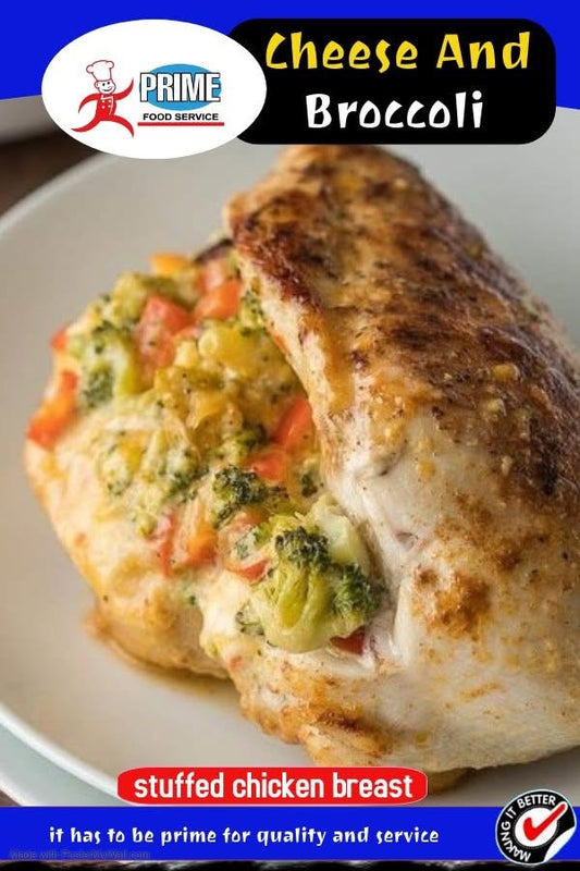 Pre-Cooked Cheese, Brocolli & Bell Pepper Stuffed Chicken Breasts (2)
