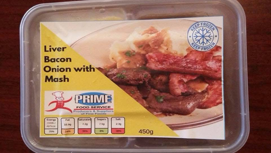 Prime Liver, Bacon, Onion & Mash (350 Grams)